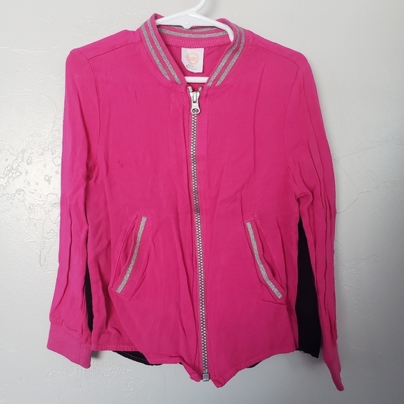 Wonder Nation Little Girl XS 4/5 Long Sleeve Jacket Full Zip Pink Black - Picture 1 of 5